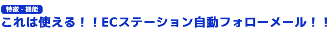 これは使える!!ECステーション 自動フォローメール(特徴・機能ポイント)