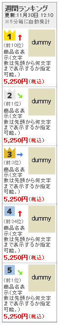 ランキングたて型テンプレート画像