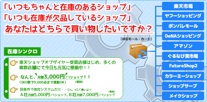 「いつもちゃんと在庫のあるショップ」「いつも在庫が欠品しているショップ」 あなたはどちらで買い物したいですか？