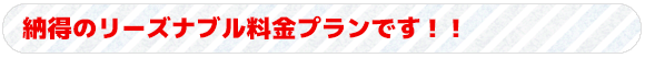 納得のリーズナブル料金プランです！！