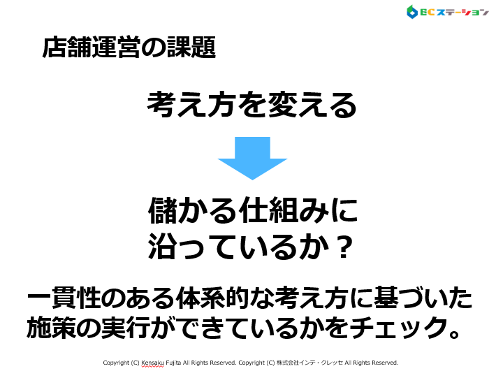 儲かる仕組みに沿って施策を展開する